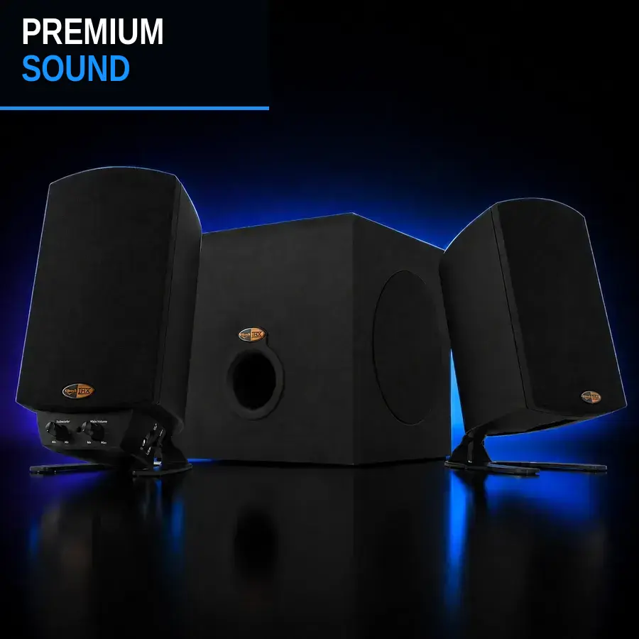 The Klipsch ProMedia 2.1 THX-Certified premium speaker system