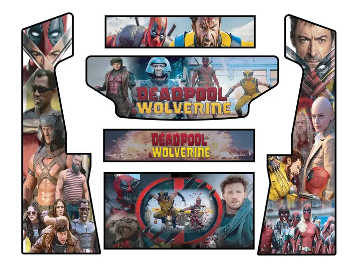 Flat artwork panels for Aaron Reed — Deadpool & Wolverine