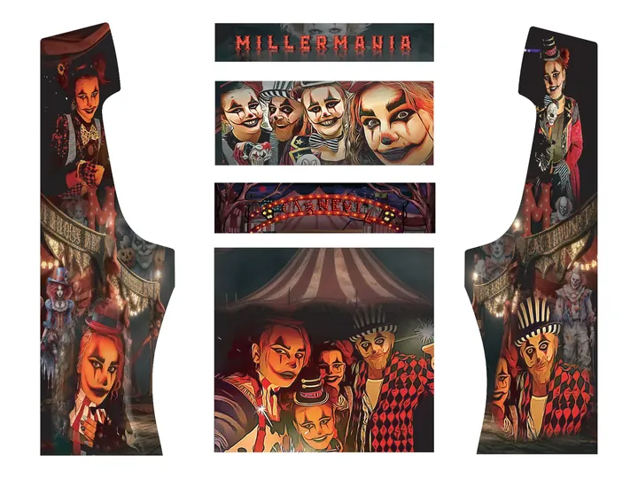 Flat artwork panels for Heath Miller — CarnEVIL