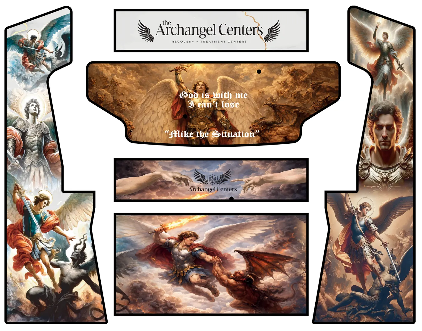 The custom wrap artwork for Archangel Centers