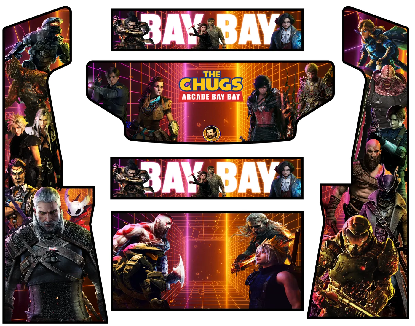 The custom wrap artwork for Bay Bay Arcade