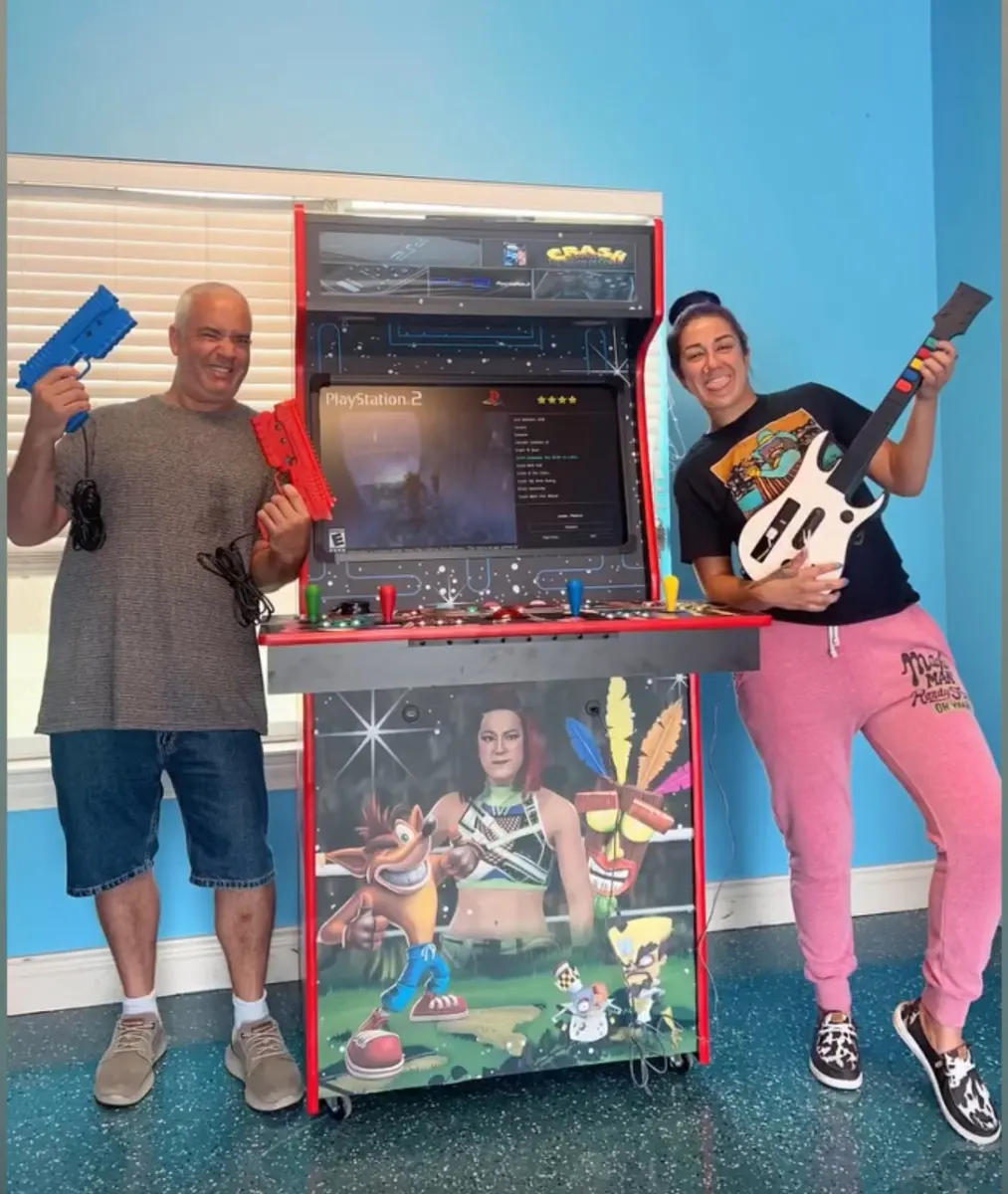 A Phantom cabinet in a home game room