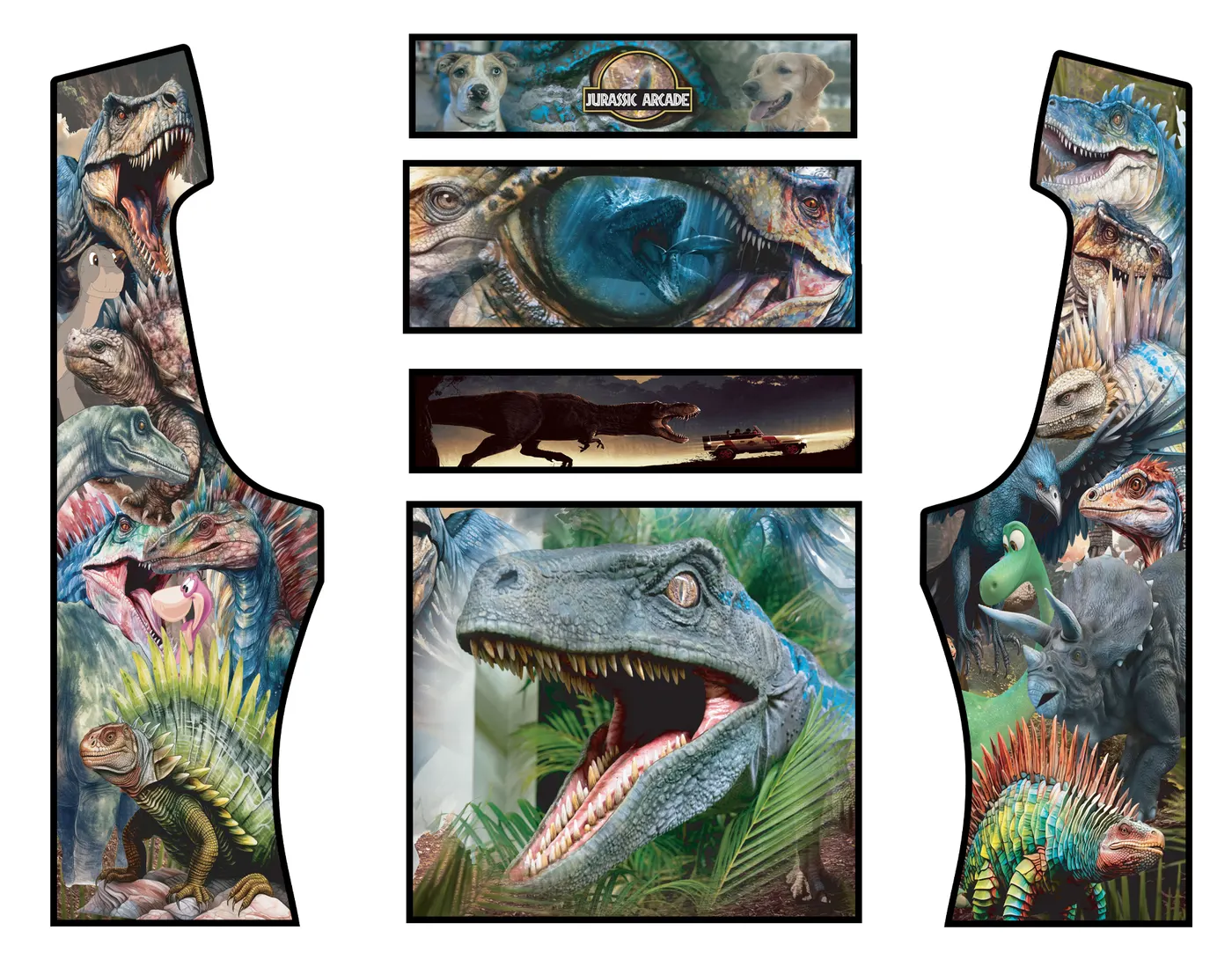 The custom wrap artwork for Jurassic Arcade